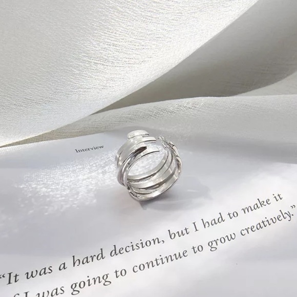 NEW 925 STERLING SILVER MULTILAYER ADJUSTABLE RING, CUTE RING, SHINY RING. - Picture 4 of 5